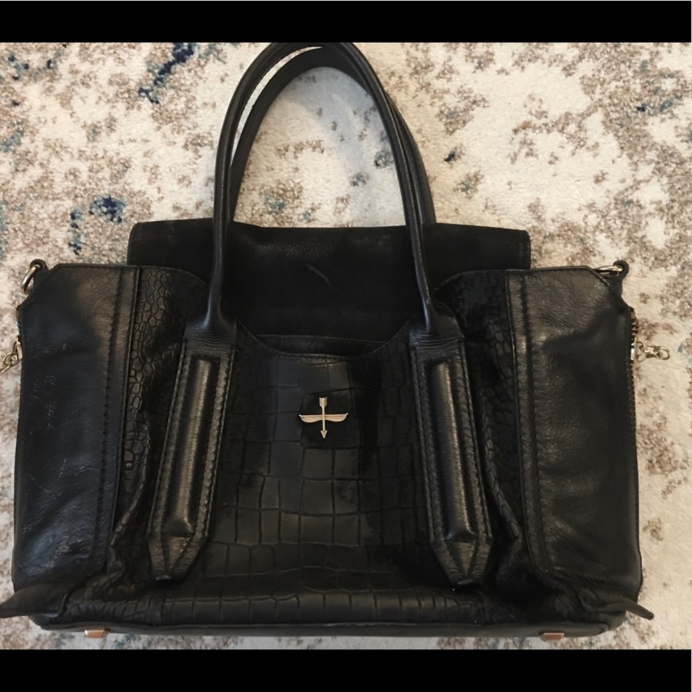 Pour la Victoire Unique Leather & Suede Bag